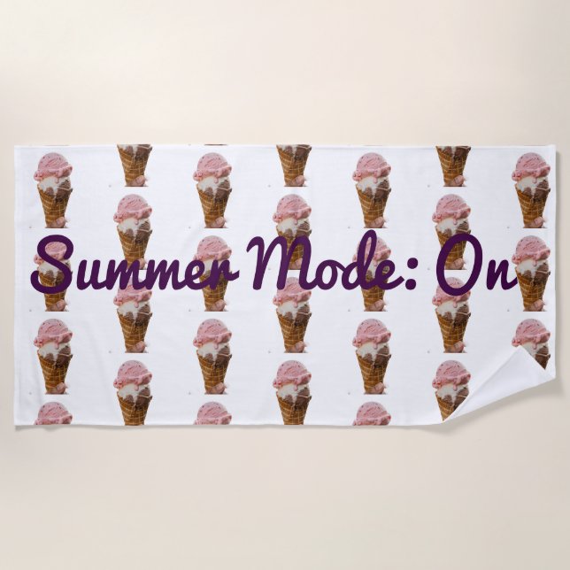 Serviette de plage à motif de glace en mode été  (Devant)