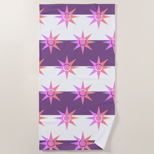 Serviette de plage à motif de soleil magique posit (Devant)