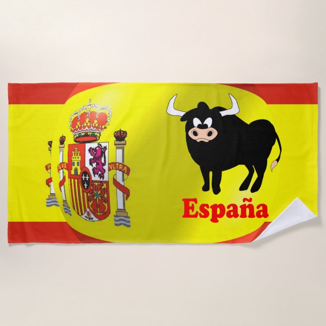 Serviette de plage à motif drapeau espagnol (Devant)