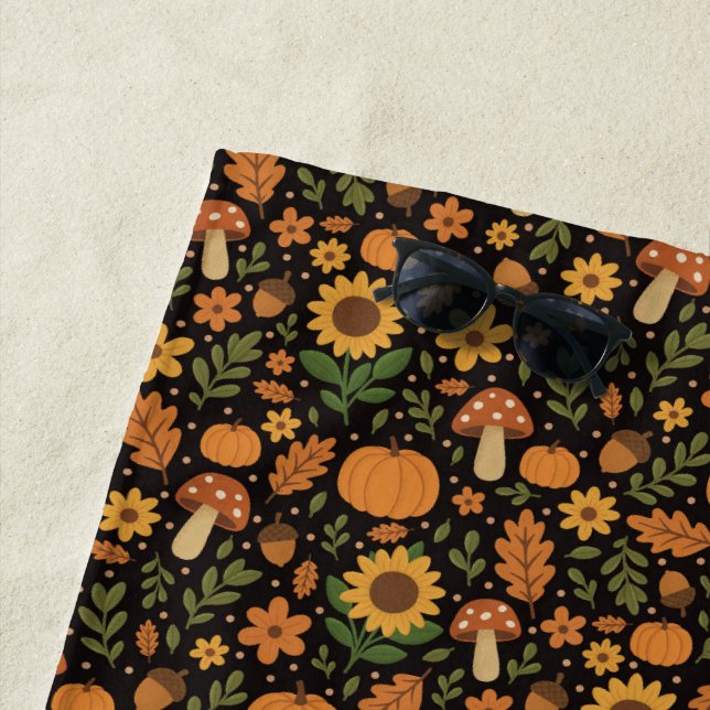 Serviette de plage à motif rustique de l'automne d (En situation)