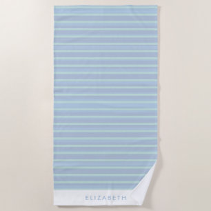 Serviette de plage à rayures bleues et vertes pers