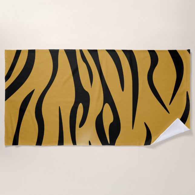 Serviette de plage à rayures de tigre (Devant)