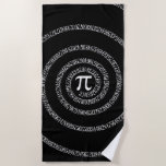 Serviette De Plage A Spiral of Pi Graphic on a<br><div class="desc">A whimsical spiral of Pi typography decor. A simple design inspired by the pi formula, a succession of numbers making for a great humorous gift for the mathematician, the geek, the inquisitive mind. Great for a student, a teacher, an engineer or anyone that has this thing with numbers on a...</div>
