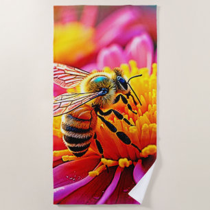 Serviette De Plage Abee en effervescence sur la conception de la fleu
