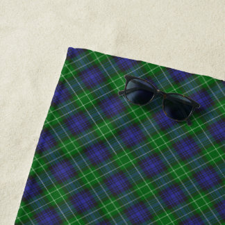 Serviette De Plage Abercrombie Blue Green Tartan Plaid Scottish