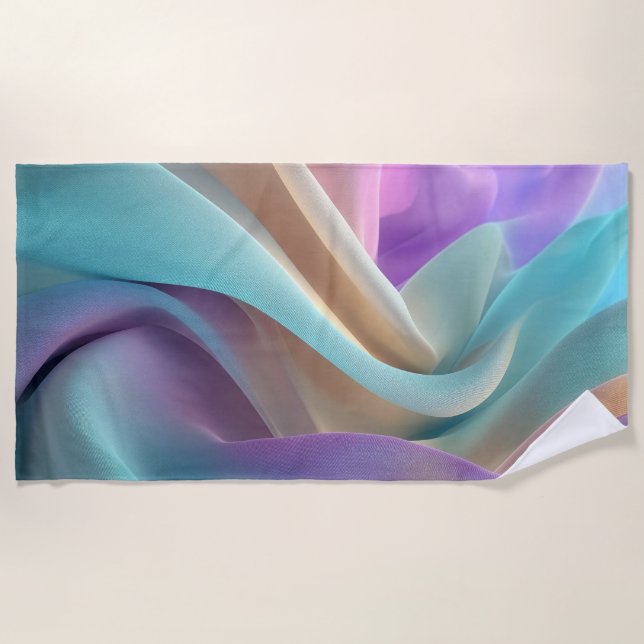 Serviette De Plage Abstract Fabric Texture in Pastel Tones (Devant)