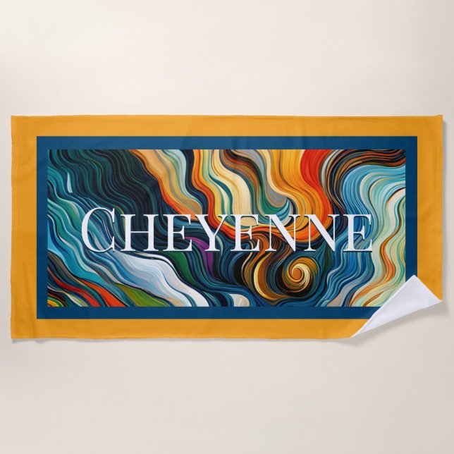 Serviette De Plage Abstrait Art Moderne Couleur Fissures Joyau Tone (Devant)