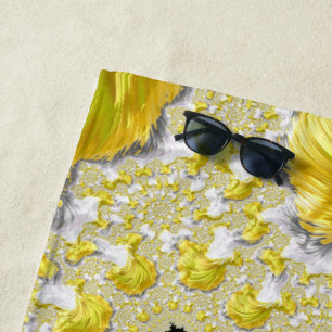 Serviette De Plage Abstrait Gold Fractal