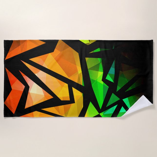 Serviette De Plage Abstrait graffiti polygonal moderne dar géométriqu (Devant)