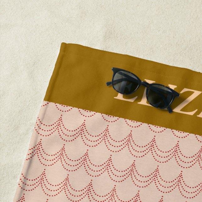 Serviette De Plage Abstrait Nom Faux Chandelier Patron (En situation)