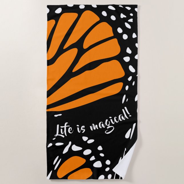 Serviette De Plage Abstraite Monarch Butterfly Wing - La vie est magi (Devant)