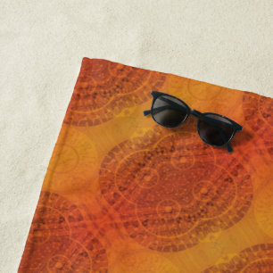 Serviette De Plage Acceptation Médaillons de saumons rouges orange