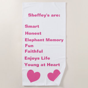 Serviette De Plage Acronyme rose Sheffey