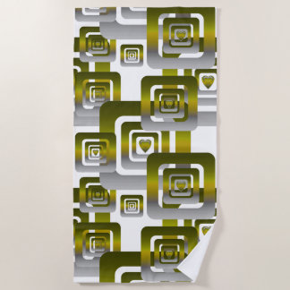 Serviette De Plage Activate My Heart Pattern Silver