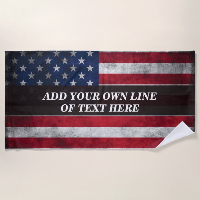 Serviette De Plage Add your text on American flag  (Devant)