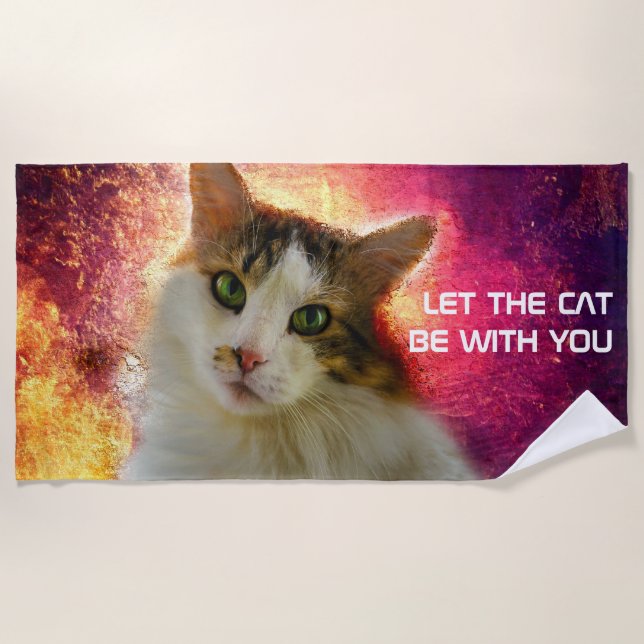 Serviette De Plage Adorable Cute Calico Chat (Devant)