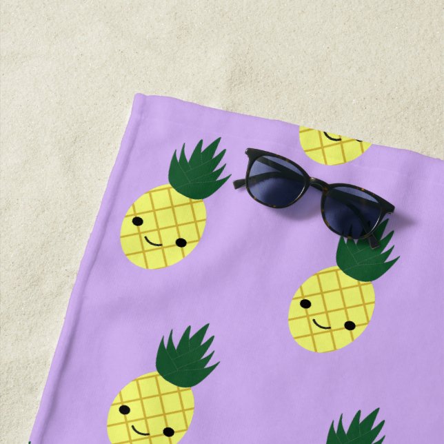 Serviette De Plage Adorable Motif d'ananas Kawaii (En situation)