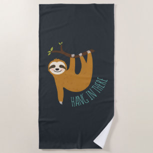 Serviette De Plage Adorable Sloth "Hang in There"