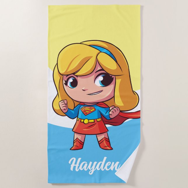 Serviette De Plage Adorable Stance Supergirl (Devant)