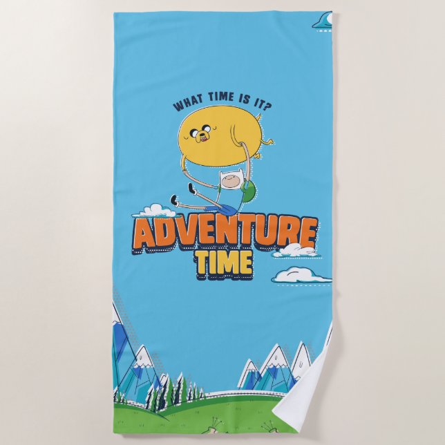 Serviette De Plage Adventure Time | Jake flottant avec Finn (Devant)