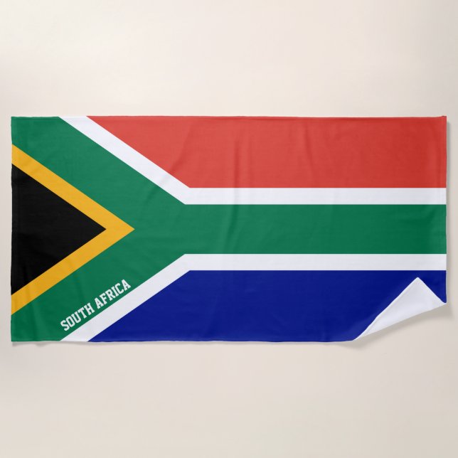 Serviette De Plage Afrique du Sud Drapeau splendide patriotique (Devant)