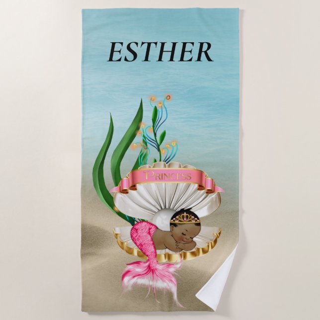 Serviette de plage afro-américaine pour bébé (Devant)