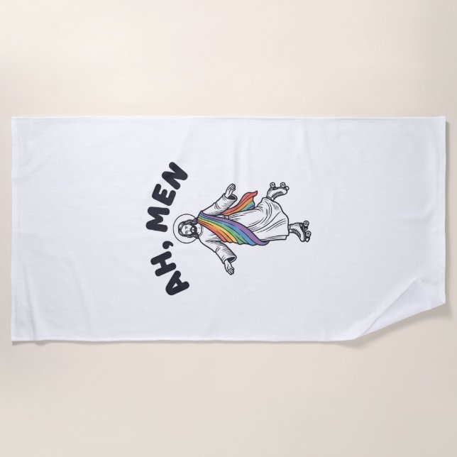 Serviette De Plage Ah Hommes Roller Skating Foi Vector Design_1 (Devant)