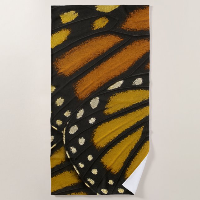 Serviette De Plage Aile de papillon monarque orange et jaune Mariposa (Devant)