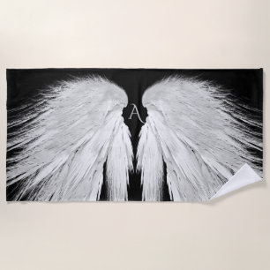 Serviette De Plage AILES ANGEL Monogramme Noir
