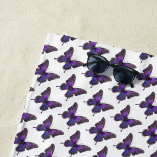 Serviette De Plage Ailes rides : Papillon pourpre