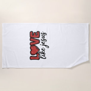 Serviette De Plage Aimez comme Jésus Vintage Christian Shirt Design_1