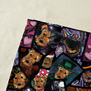 SERVIETTE DE PLAGE AIREDALE TERRIER