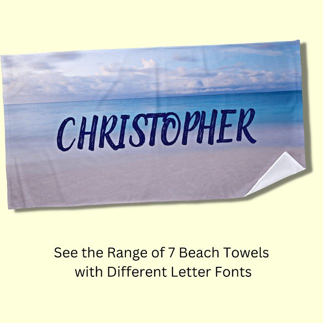 Serviette De Plage Ajouter un nom à ce Beach Arrière - plan Beach Tow (Créateur téléchargé)
