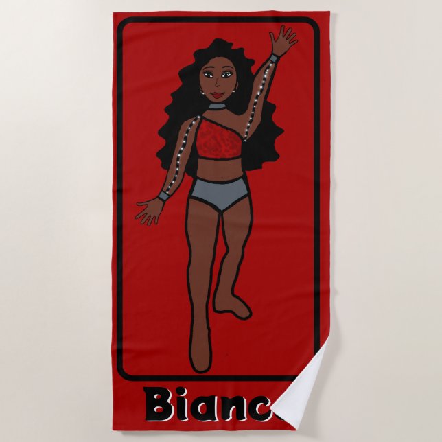 Serviette De Plage Ajouter Un Nom Majorette/Dancer Beach Towel (Rouge (Devant)