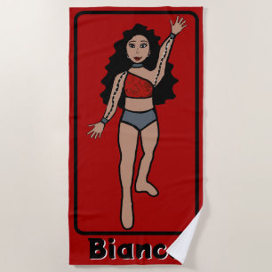Serviette De Plage Ajouter Un Nom Majorette/Dancer Beach Towel (Rouge