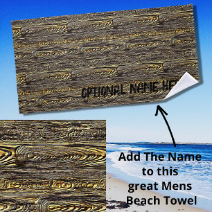 Serviette De Plage Ajouter un nom, vieille texture d'écorce de bois b