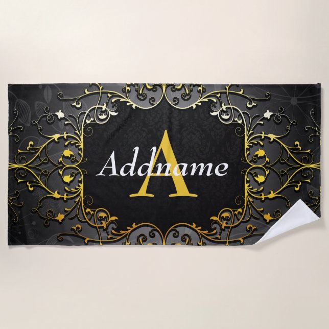 Serviette De Plage Ajouter votre nom et votre initiale (Devant)