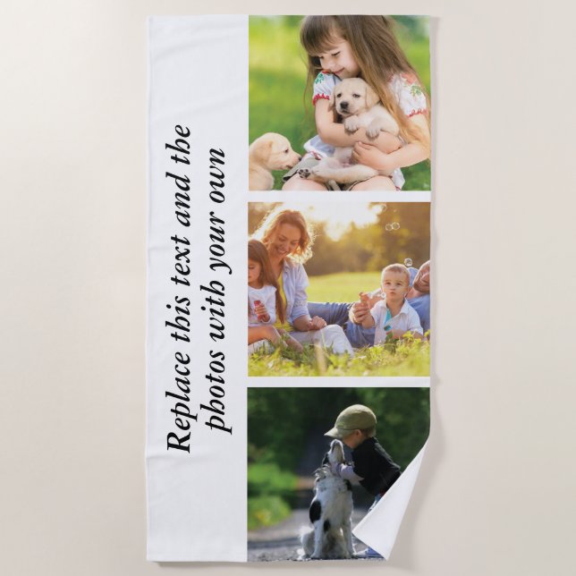 Serviette De Plage Ajouter votre propre texte et photos (Devant)