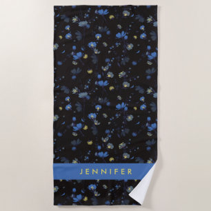 Serviette De Plage Ajoutez votre motif floral soufflé par vent nommé