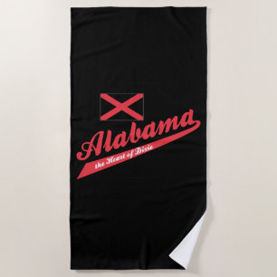 Serviette De Plage Alabama Cœur de Dixie