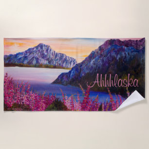 Serviette De Plage Alaskan Cotton Candy Mountain Beach Towne
