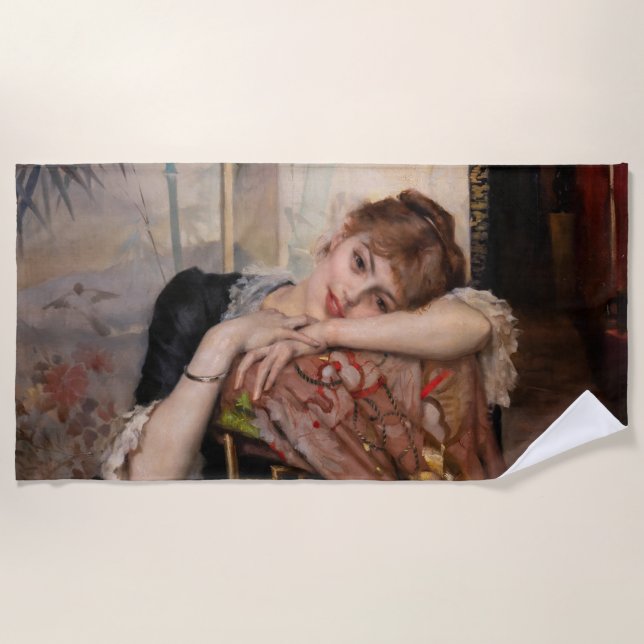 Serviette De Plage Albert Edelfeel - La Parisienne / Virginie (Devant)