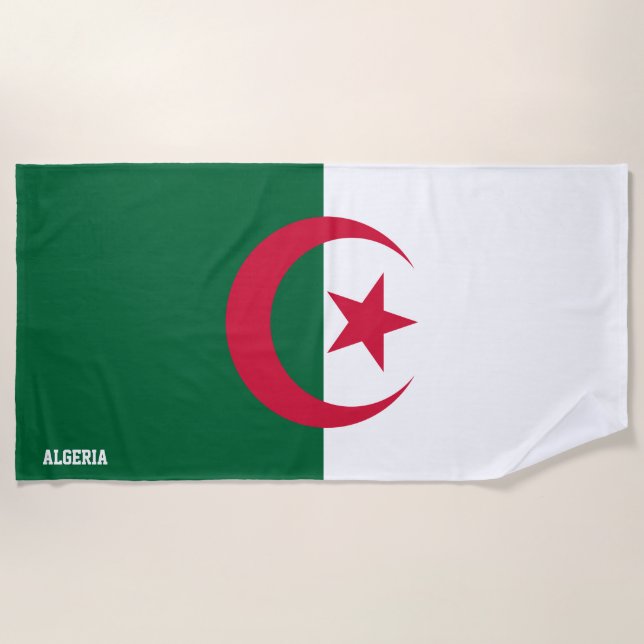 Serviette De Plage Algérie Drapeau splendide patriotique (Devant)