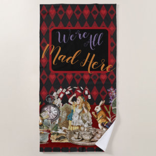 Serviette De Plage Alice au pays des merveilles Mad Cheshire Chat