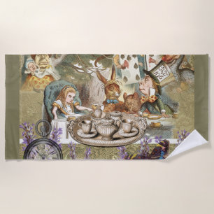 Serviette De Plage Alice Aventures Classique Wonderland Thé à la Fête