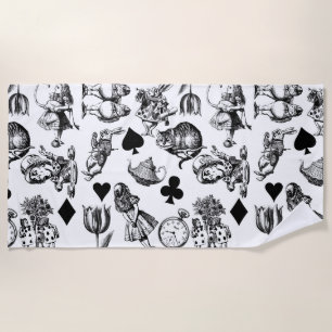 Serviette De Plage Alice White Rabbit Wonderland Classic