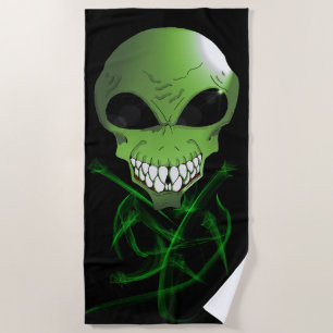 Serviette de plage alien verte