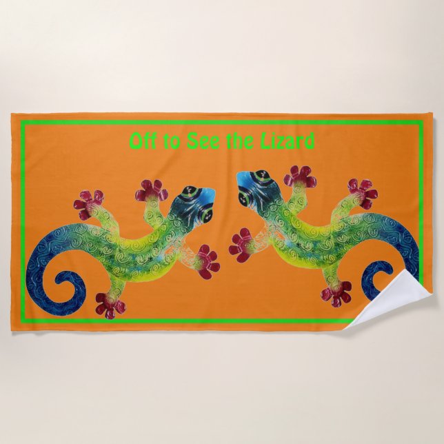 Serviette De Plage Allez Voir Le Lizard (Devant)