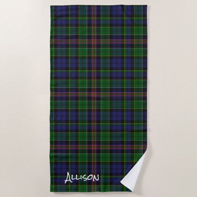 Serviette De Plage Allison Clan Tartan Plaid Beach Towne (Devant)