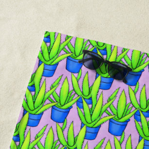Serviette De Plage Aloe Vera Motif Plante Textile
